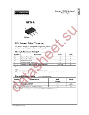 NZT651 datasheet  